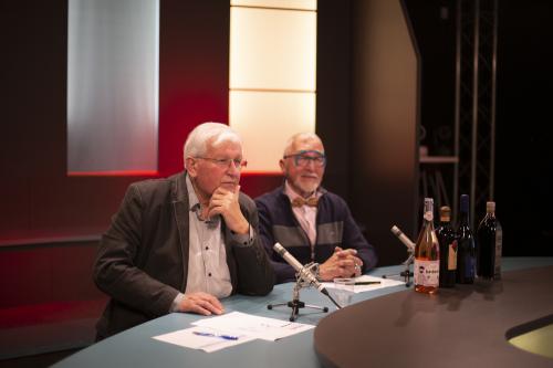 Iconographie - Jean-Pierre Bertrand et Jean-Pierre Pouvreau sur le plateau de TV Vendée 