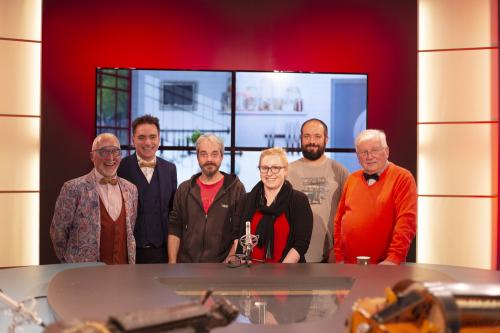 Iconographie - Jean-Pierre Bertrand, Jérôme Aubineau, Jean-Pierre Pouvreau et l’équipe de TV Vendée sur le plateau de TV Vendée 