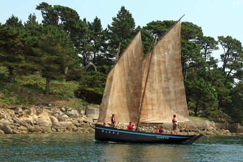 Iconographie - La chaloupe Telenn Mor devant l'île Tristan