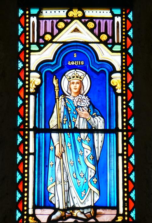 Iconographie - La chapelle Notre-Dame de Fréligné - Vitrail à Saint Louis