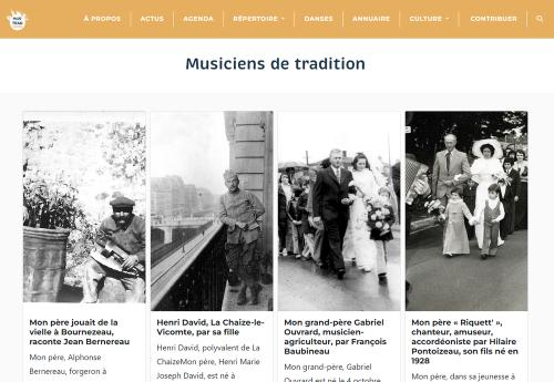 Iconographie - Ecran du site MusTrad - Musiciens traditionnels