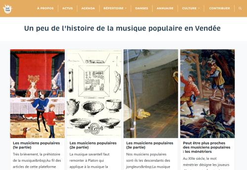 Iconographie - Ecran du site MusTrad - Histoire de la musique traditionnelle