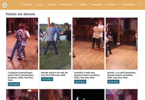 Iconographie - Ecran du site MusTrad - Les danses