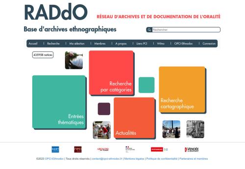 Iconographie - Page d’accueil du site RADdO