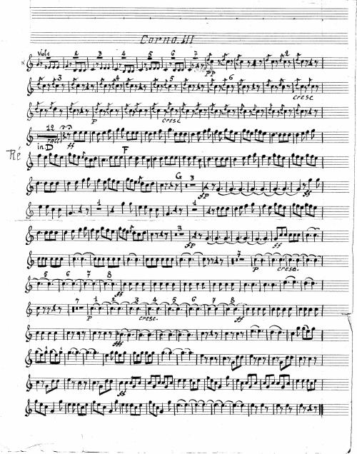 Partition - Chasse du Jeune Henri (La) --2sur2 - Ouverture  - Étude trompe-cor3 en Ut manuscrite