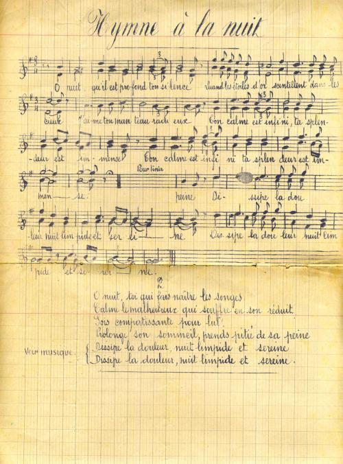 Partition - Hymne à la nuit - Étude en SolM pour deux Trompes en Ré