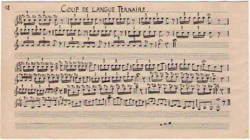 Partition - Coup de langue ternaire - Manuscrit