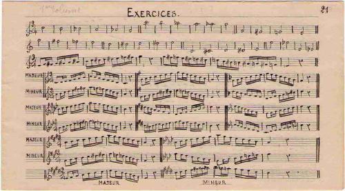 Partition - Exercices - Tons majeurs et mineurs. - Manuscrit