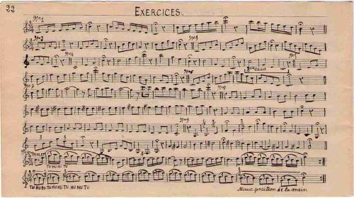 Partition - Exercices numéros 1 à 10 - Manuscrit