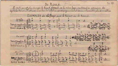 Partition - Du Roulé - Manuscrit