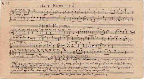 Partition - Taïaut simple à 2/4 - Taïaut multiple à 6/8 - Manuscrit