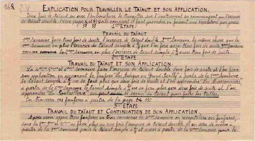 Partition - Explications pour travailler le taïaut et son application - 1e à 3e étapes - Manuscrit