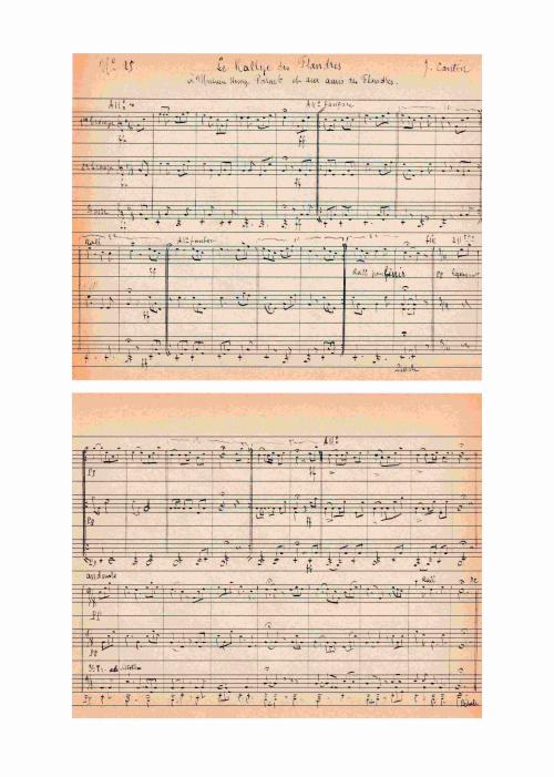 Partition - Rallye des Flandres (Le) - Manuscrit recopié d'un original.