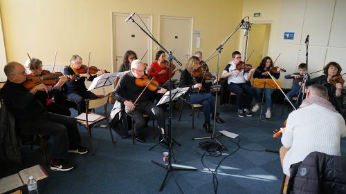 Iconographie - Enregistrement du CD Big Band Trad - Les violoneux