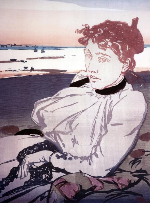 Iconographie - Femme à la plage, selon Auguste Lepère