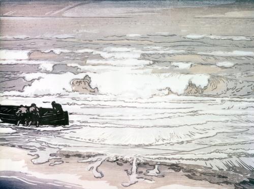 Iconographie - Mise à l'eau, selon Auguste Lepère
