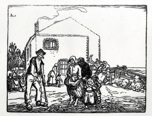 Iconographie - Pignon ouest de l'hôtel Sigogneau, selon Auguste Lepère