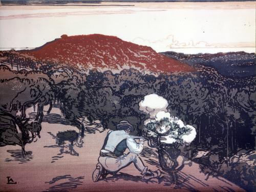 Iconographie - Chasseur dans la forêt, selon Auguste Lepère