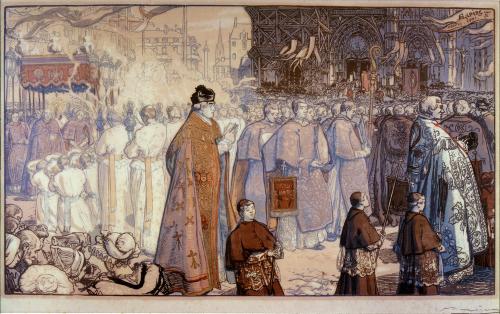 Iconographie - Cérémonie religieuse, selon Auguste Lepère