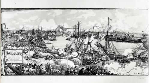 Iconographie - Le port de Nantes, selon Auguste Lepère