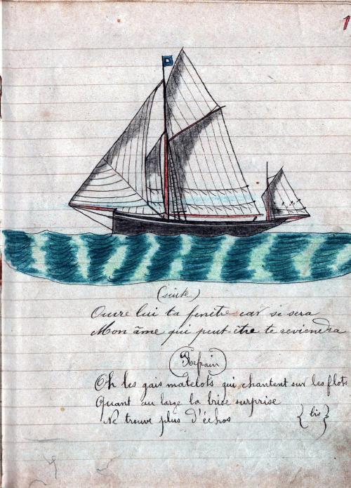 Iconographie - Barque sous voile, selon Léon Bessonnet 