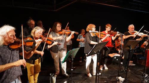 Iconographie - Le Big band trad de Vendée au festival de Bouche à oreilles, à Parthenay
