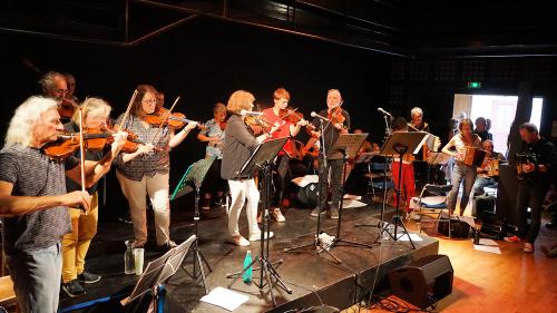 Iconographie - Le Big band trad de Vendée au festival de Bouche à oreilles, à Parthenay