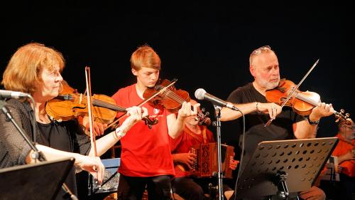 Iconographie - Le Big band trad de Vendée au festival de Bouche à oreilles, à Parthenay
