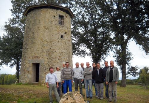 Iconographie - Le moulin Baron - L'enlevement du toit 