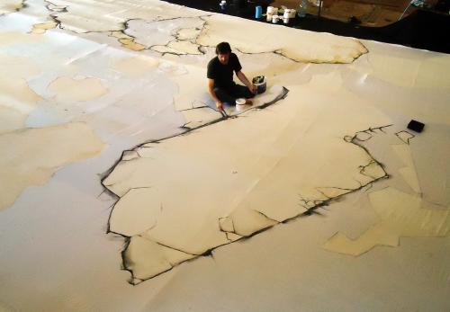 Iconographie - Préparation de la fresque pour Vouvant, selon Jean-Michel Rackelboom