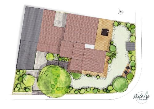 Iconographie - Plan d'un paysager conçu par Histoire de jardins