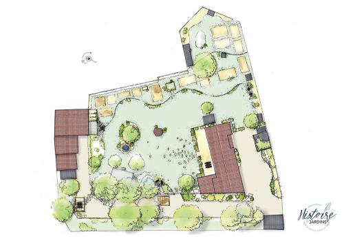 Iconographie - Plan d'un paysager conçu par Histoire de jardins