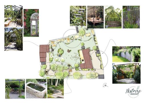 Iconographie - Plan d'un paysager conçu par Histoire de jardins