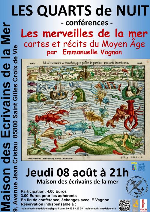 Iconographie - Affiche de conférence à la maison des écrivains de la mer