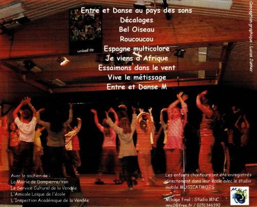 Iconographie - Dos du CD Entre et Danse par l'École Dompierre