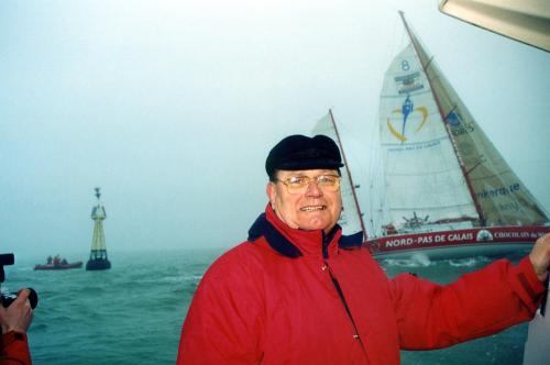 Iconographie - Vendée Globe - Loulou Guédon à l'arrivée Joe Setten, sur Dunkerque