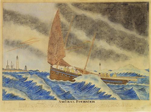 Iconographie - Le canot breton L'amiral Fournier du port de Douarnenez