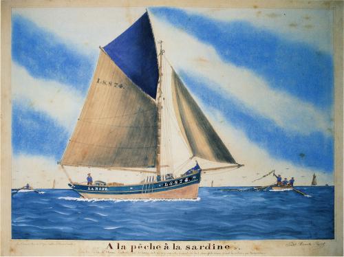 Iconographie - A la pêche à la sardine, près des Sables-d'Olonne
