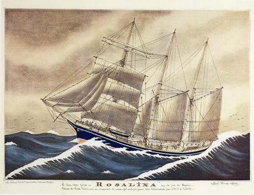 Iconographie - Le trois-mâts goélette Rosalina du port de Bayonne