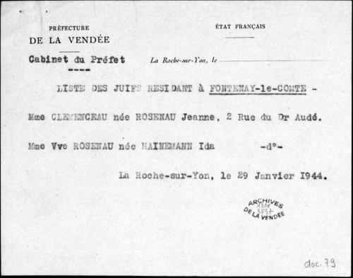 Iconographie - Famille juive réfugiée en Vendée