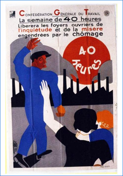 Iconographie - Affiche CGT pour les 40 h