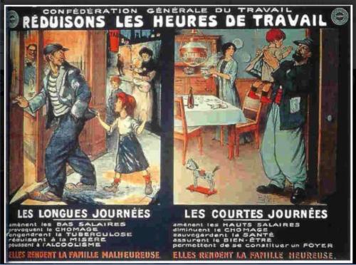 Iconographie - Réduction du temps de travail affiche CGT