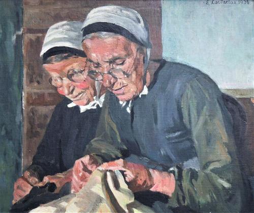Iconographie - Tasie Nauleau et Marie Crochet, selon Elisabeth Casthelaz, en 1936