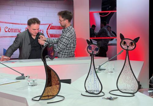 Iconographie - Jérôme Aubineau dans le studio de TV Vendée