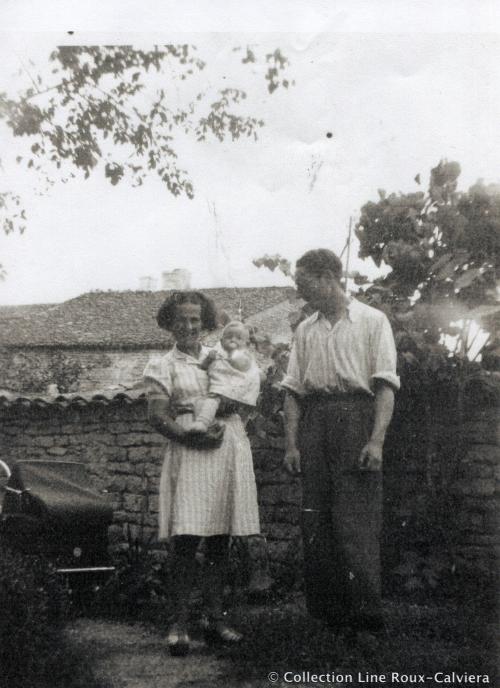 Iconographie - Alfred et Odette Roux avec Line dans leurs bras