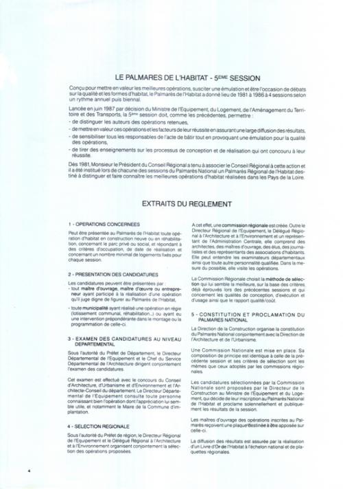 Iconographie - Palmarès de l'habitat 1988