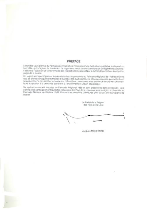 Iconographie - Palmarès de l'habitat 1988