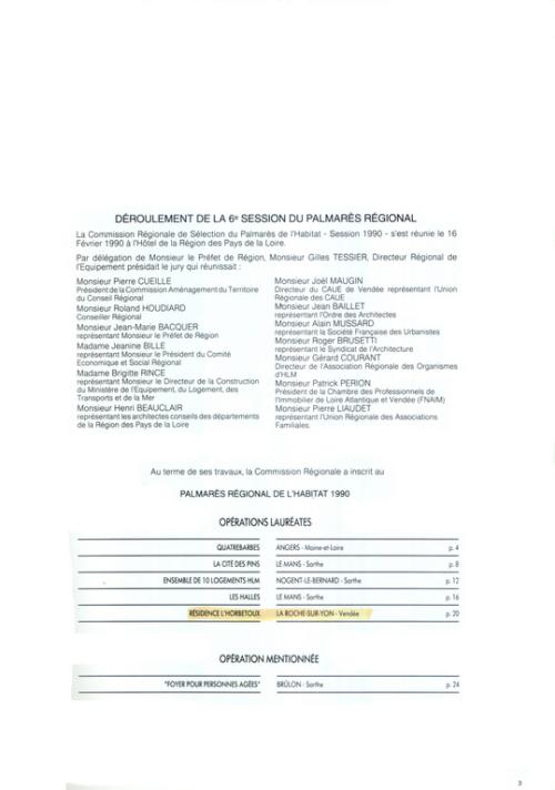 Iconographie - Palmarès de l'habitat 1990