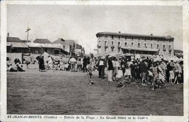 Iconographie - Entrée de la plage - Le Grand Hôtel et le casino