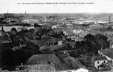 Iconographie - Panorama de St Gilles et Croix de Vie